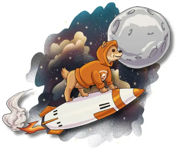 DOG GO TO THE MOON